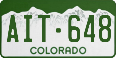 CO license plate AIT648