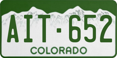 CO license plate AIT652