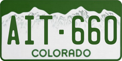 CO license plate AIT660