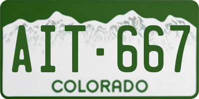CO license plate AIT667