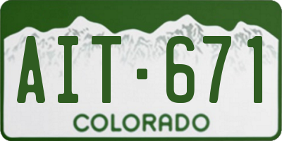 CO license plate AIT671