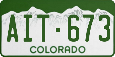 CO license plate AIT673
