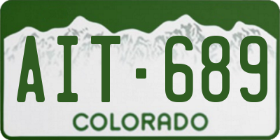 CO license plate AIT689