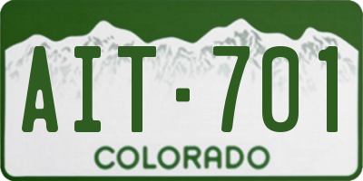 CO license plate AIT701