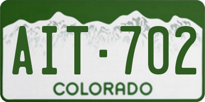 CO license plate AIT702