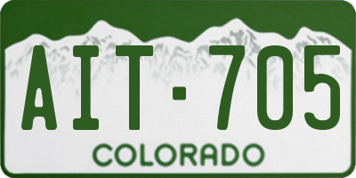 CO license plate AIT705