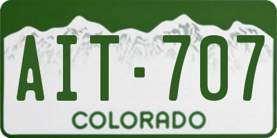 CO license plate AIT707