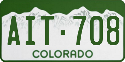 CO license plate AIT708