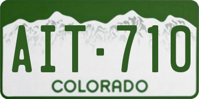 CO license plate AIT710