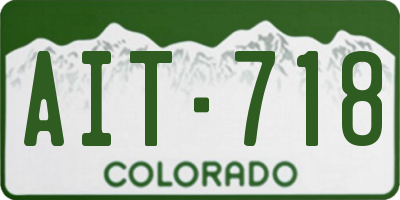 CO license plate AIT718