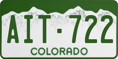 CO license plate AIT722