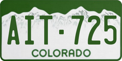 CO license plate AIT725