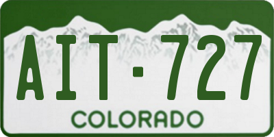 CO license plate AIT727