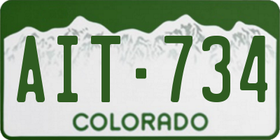 CO license plate AIT734