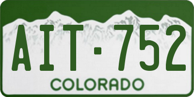 CO license plate AIT752