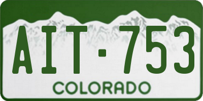 CO license plate AIT753