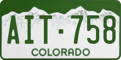 CO license plate AIT758