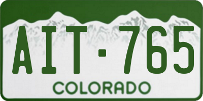 CO license plate AIT765