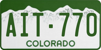 CO license plate AIT770