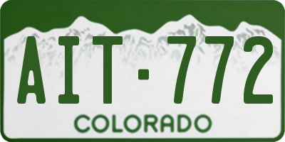 CO license plate AIT772