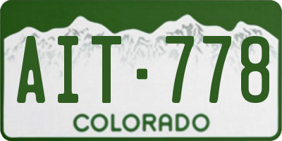 CO license plate AIT778