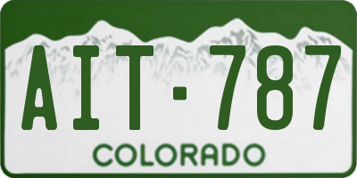 CO license plate AIT787