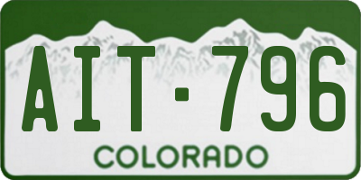 CO license plate AIT796