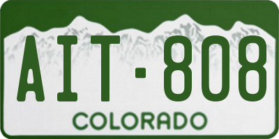 CO license plate AIT808