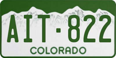 CO license plate AIT822