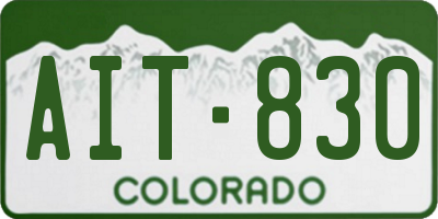 CO license plate AIT830