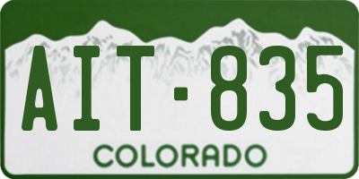 CO license plate AIT835