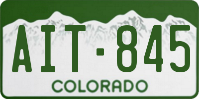 CO license plate AIT845