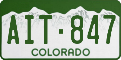 CO license plate AIT847