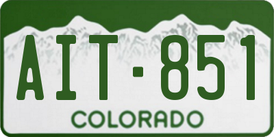 CO license plate AIT851
