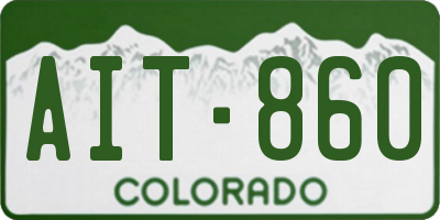 CO license plate AIT860