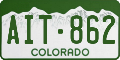 CO license plate AIT862
