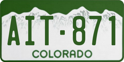 CO license plate AIT871