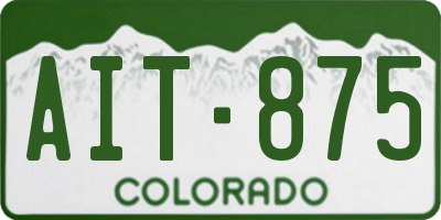 CO license plate AIT875