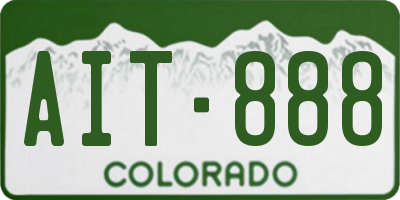 CO license plate AIT888