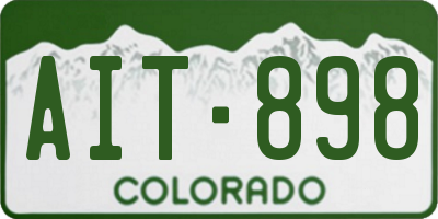 CO license plate AIT898