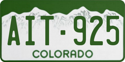 CO license plate AIT925