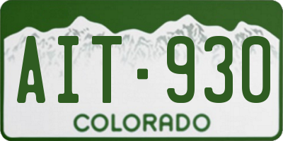 CO license plate AIT930