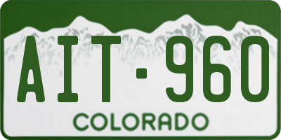 CO license plate AIT960