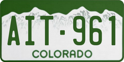 CO license plate AIT961