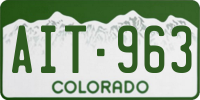 CO license plate AIT963
