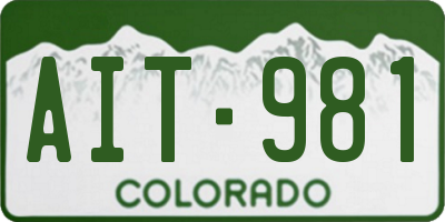 CO license plate AIT981