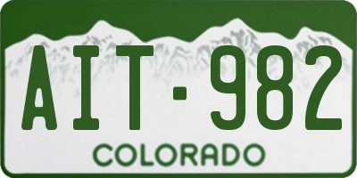 CO license plate AIT982