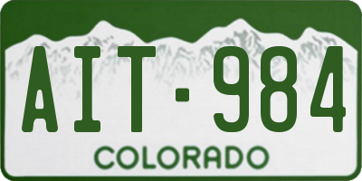 CO license plate AIT984
