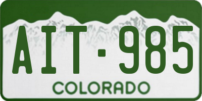 CO license plate AIT985