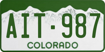 CO license plate AIT987